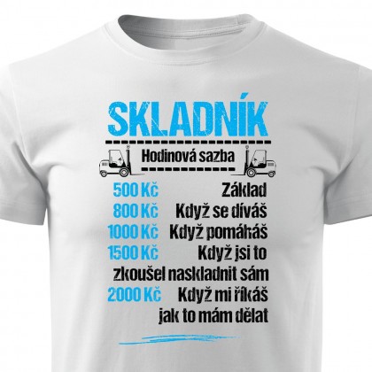 Tričko Skladník - sazba